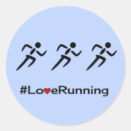 Liefde met hashtag slogan blue ronde sticker