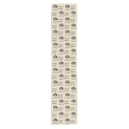Liefde met het Brown Grunge Pet Paw Print Pattern Korte Tafelloper
