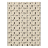 Liefde met het Brown Grunge Pet Paw Print Pattern Tafelkleed (Voorkant)