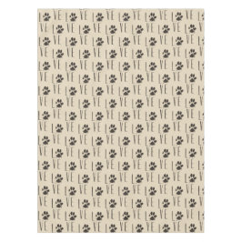 Liefde met het Brown Grunge Pet Paw Print Pattern Tafelkleed