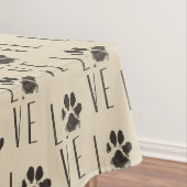 Liefde met het Brown Grunge Pet Paw Print Pattern Tafelkleed (Voorbeeld)