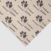 Liefde met het Brown Grunge Pet Paw Print Pattern Tissuepapier (Detail)