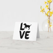 Liefde met hond loopt blanco begroeting kaart (Gele Bloem)