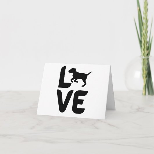 Liefde met hond loopt blanco begroeting kaart (Voorkant)