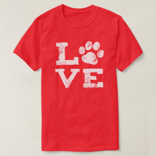 LIEFDE met Hond Pootafdruk T-shirt