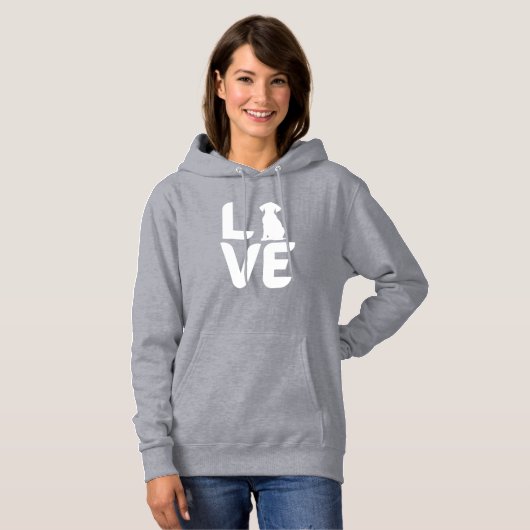 Liefde met Hond (Sitting) Hoodie (Voorkant volledig)