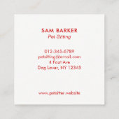 LIEFDE met Hondenpootafdruk - Dierenverzorging - H Vierkante Visitekaartje (Achterkant)