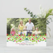 Liefde met kerstfotofeestkaartje feestdagenkaart (Staand voorkant)