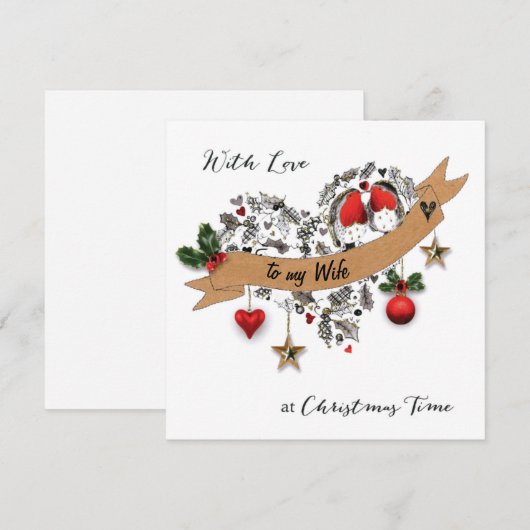 Liefde met Kerstmis Feestdagenkaart (Voorkant / Achterkant)