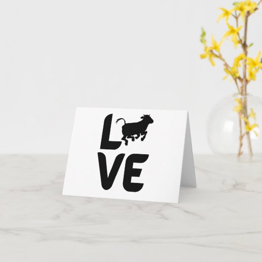 Liefde met Koe als een O BLANK Kaart (Gele Bloem)