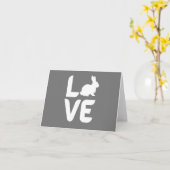Liefde met Konijn O - Wit Design BLANK Kaart (Gele Bloem)