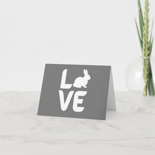 Liefde met Konijn O - Wit Design BLANK Kaart (Voorkant)