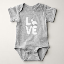 Liefde met konijn voor 0- White Design Romper