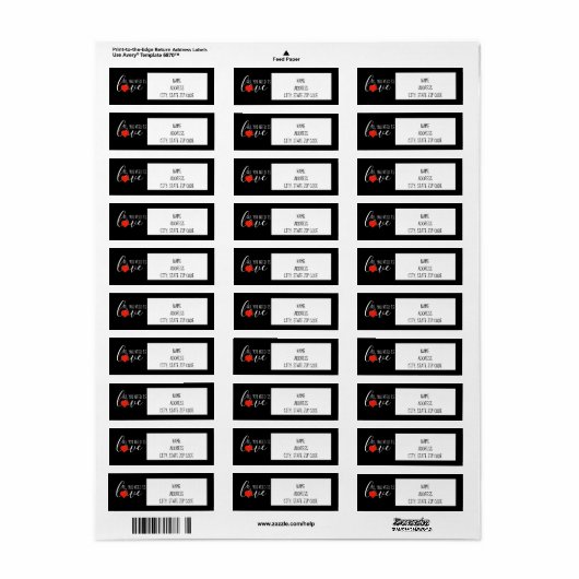 Liefde met label voor het retouradres van het hart (Full Sheet)