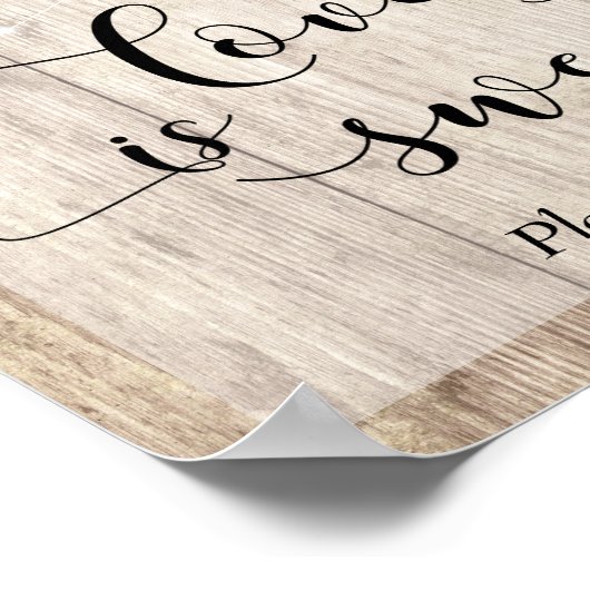 Liefde met lichtbruin hout en licht is een zoet de poster (Hoek)