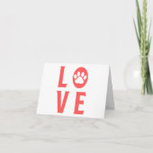 Liefde met Paw Print (Cats, Dogs, Pets) BLANK Kaar Kaart (Voorkant)