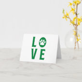 Liefde met Paw Print (Katten, Honden, Huisdier) GE Kaart (Gele Bloem)