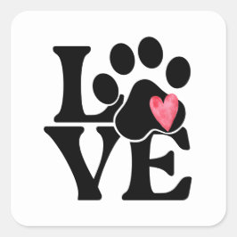Liefde met Paw Print Sticker