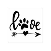 Liefde met Pawprint Rubberstempel (Afrduk)