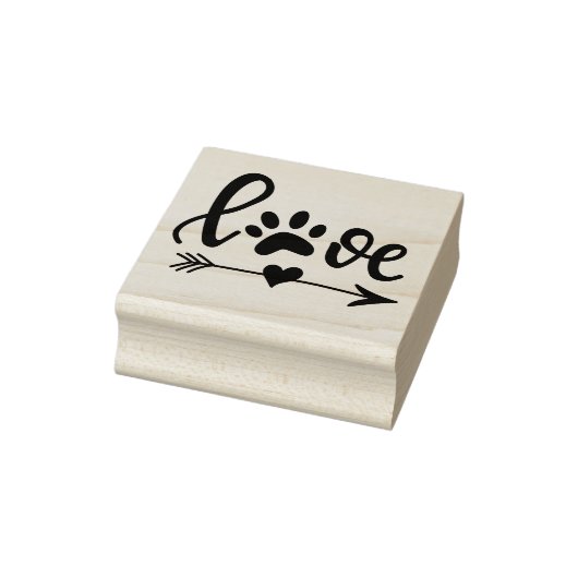 Liefde met Pawprint Rubberstempel (Stempel)
