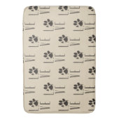 Liefde met Pet Paw Print Brown Grunge Typografie Badmat (Voorkant Verticaal)