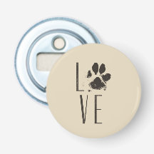 Liefde met Pet Paw Print Brown Grunge Typografie