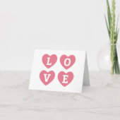 Liefde met Pink Hearts Valentijnsdag Kaart (Voorkant)