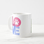 LIEFDE met poot en persoonlijke foto en huisdier n Koffiemok (Voorkant links)