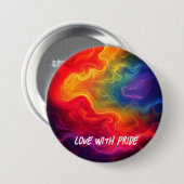 Liefde met Pride digitale kunst Ronde Button 7,6 Cm (Voorkant /achterkant)