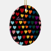 Liefde Met Regenboog van Harten Keramisch Ornament (Rechts)
