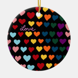Liefde Met Regenboog van Harten Keramisch Ornament