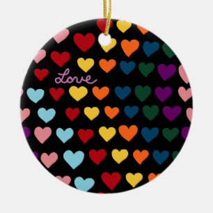 Liefde Met Regenboog van Harten Keramisch Ornament