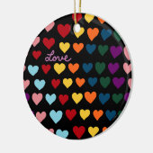 Liefde Met Regenboog van Harten Keramisch Ornament (Links)