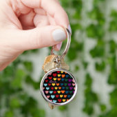 Liefde Met Regenboog van Harten Sleutelhanger (Hand)