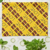 "Liefde" met rode/blauwe bloemen Theedoek (Gevouwen)