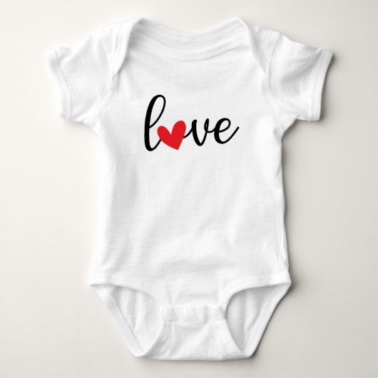 Liefde met Rode Hart, Eenvoudig Mooie Ontwerp  Romper (Voorkant)
