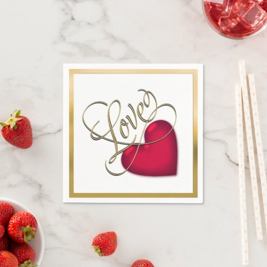 Liefde met Rode Hart Servetten (Insitu)