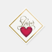 Liefde met Rode Hart Servetten (Hoek)