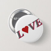 Liefde met rood hart ronde button 5,7 cm (Voorkant /achterkant)