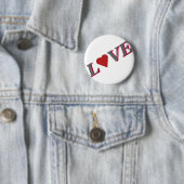 Liefde met rood hart ronde button 5,7 cm (In situ)