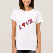 Liefde met rood hart t-shirt (Voorkant)
