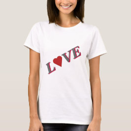 Liefde met rood hart t-shirt