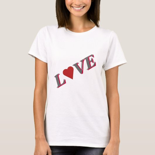 Liefde met rood hart t-shirt (Voorkant)