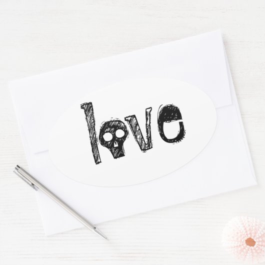 Liefde (met schedels) Stickers (Envelop)