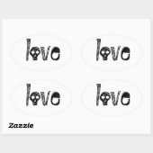 Liefde (met schedels) Stickers (Vel)