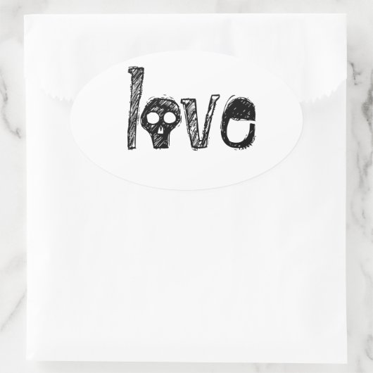 Liefde (met schedels) Stickers (Tas)