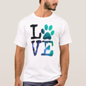 Liefde, met Shirt van de Druk van de Dog Paw (Voorkant)