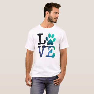 Liefde, met Shirt van de Druk van de Dog Paw