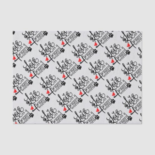 Liefde met vier benen tissuepapier (Voorkant)