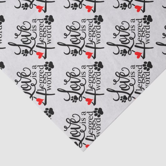 Liefde met vier benen tissuepapier (Detail)